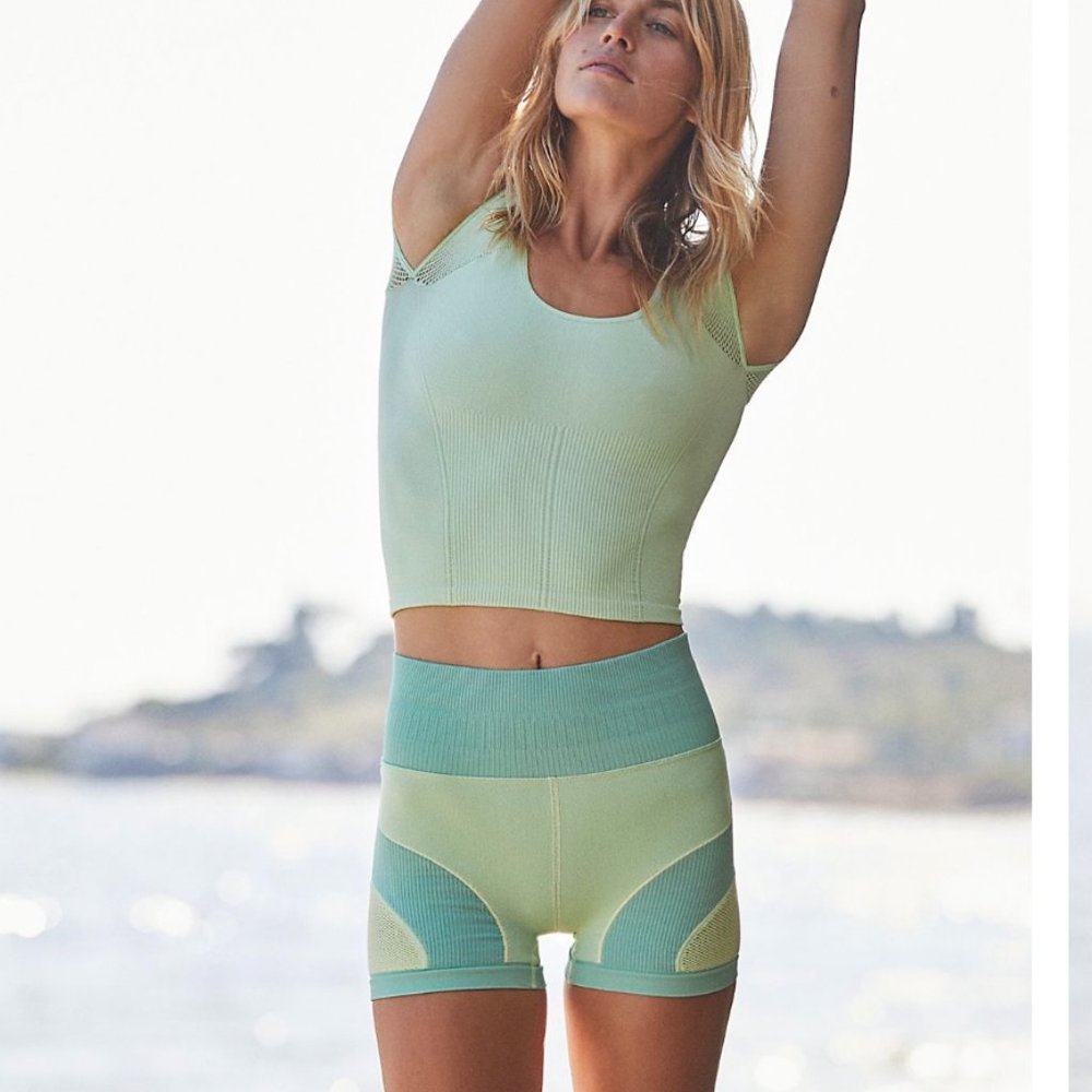 Free People Point Break activewear top/short set